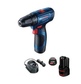 Cordless drill, 12 volts battery, 1600 rpm, 2 speed