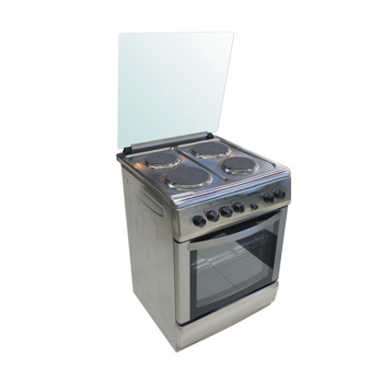 Freestanding cooker, 4 hot plate and oven, stainless steel finish