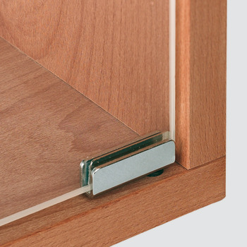 Hinge, for glass/wood constructions, inset mounting, opening angle 110°