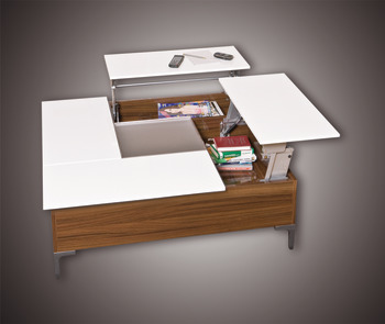 Swing-up table top fitting, Tavoflex, with integrated soft closing mechanism