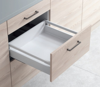 Drawer set, Häfele Matrix Box S35, height 135 mm, drawer side height 84 mm, load bearing capacity 35 kg, with soft closing mechanisms
