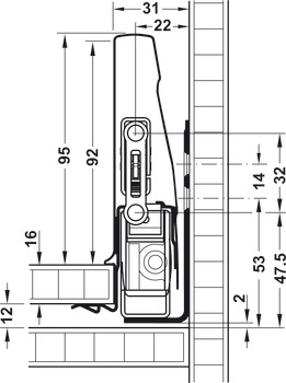 Drawer side runner system, Moovit