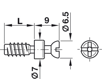 Connecting bolt, S20, Rafix 20 system, for drill hole Ø 5 mm
