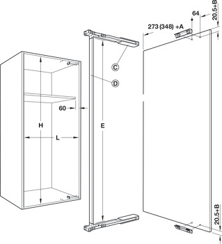 Door opening mechanism, Swingfront 20 FB, for wooden or narrow aluminium frame doors