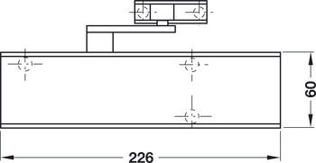 Overhead door closer, TS 2000 V, EN 2, 4, 5, with arm, Geze