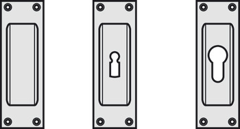 Flush pull handles for sliding doors, Hoppe, model 421