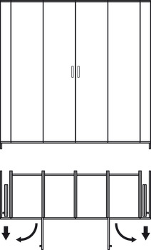 Wooden pivot sliding doors, Häfele Slido F-Park72 60B, set