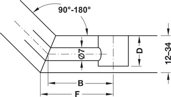 Mitre-joint connector, with joint, for installation on one side, polyamide sleeve