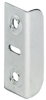 Angled striking plate, for screw fixing, 33 x 13 x 9 mm