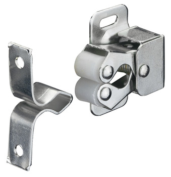 Twin roller catch, For screw fixing, steel