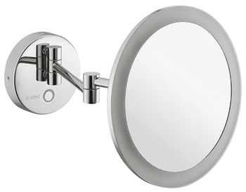 Vanity mirror, With 5x magnification, round