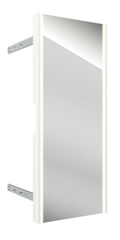 Wardrobe mirror, illuminated, extending, can be swivelled by 90°