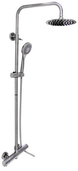 Shower column, with rain and hand shower, stainless steel