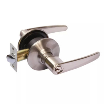 Cylindrical lever lock set, entrance function, satin nickel finish, for door thickness 35-50 mm