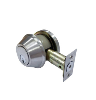 Deadbolt lock, Grade 2 single cylinder with thumbturn, stainless steel finish