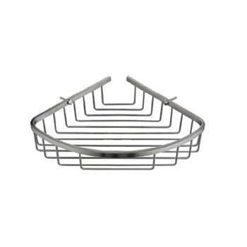 Corner basket, satin stainless steel
