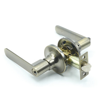Tubular lever lock set, entrance function, antique brass finish, for door thickness 35-50 mm