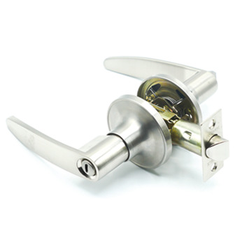 Tubular lever lock set, privacy function, satin nickel finish, for door thickness 35-50 mm