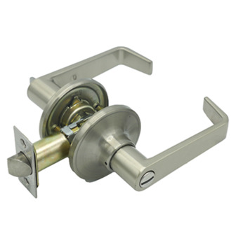 Tubular lever lock set, Grade 3 privacy function, nickel matt finish, for door thickness 35-45 mm
