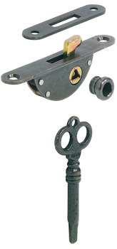 Hook bolt mortise lock, with catch, backset 9 mm